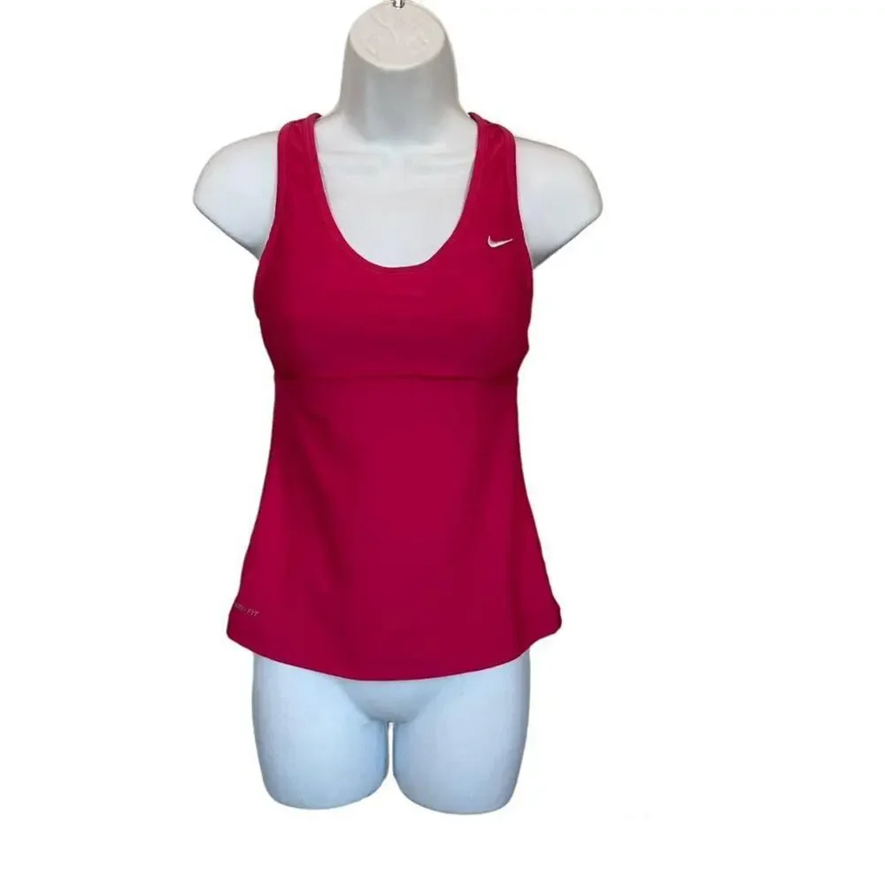 Nike Dri-Fit Hot Pink Racerback Bra Athletic Athleisure Active Tank Top XS